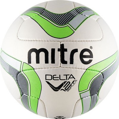 Мяч футб.проф. MITRE Delta V12 арт.BB8000WGF, р.5, для люб.погод.условий и полей, 12 пан-нов.конструкция, мягк., упругая матовая синт. кожа (микрофибра) , 4 подкл.слоя из синт.ткани, одобрен FIFA-сертификат FIFA Approved, лат. камера, руч.сш, бел-сал-сер