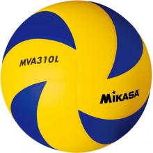 Мяч волейб. трен. MIKASA MVA310L , р. 5, вес 215-235 г, гладкая синт. кожа (ПУ) , 8 панелей, бутиловая камера, клееный, сине-желтый