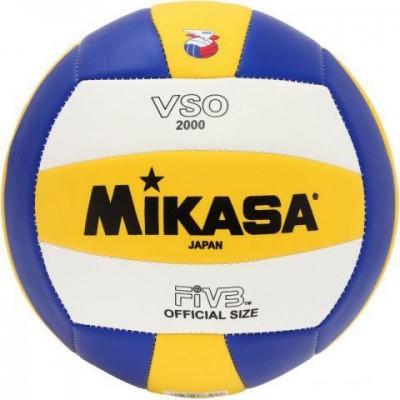 Мяч волейб. любит. MIKASA VSO2000 , р.5, синт. кожа (ПВХ) , маш. сшивка, 18 панелей, бутиловая камера, бел-жел-син