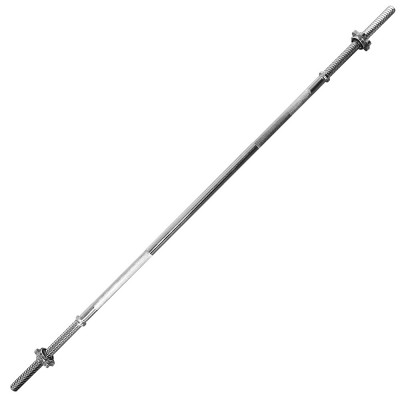 Гриф для штанги TORRES арт.PL5036, d25 мм, 150 см, сталь, замок-гайка с резиновой прокладкой, хром
