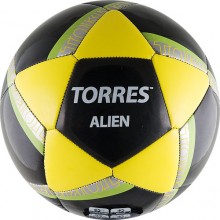 Мяч футб. TORRES Alien BLACK арт.F30305B, р.5, 32 панели. TPU, 1 подкл. слой, машинная сшивка, черно-желто-зеленый