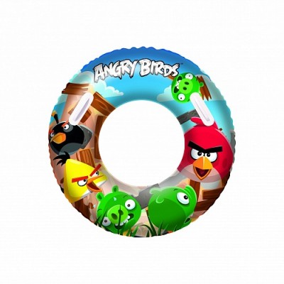 Круг надувной Bestway (10+) 96103 Angry Birds с ручками 91см