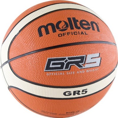 Мяч баск. MOLTEN BGR5-OI р.5, НОВ'15, резина, 12 пан, бут.кам, нейл.корд, ор-беж-чер