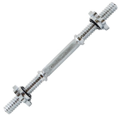 Гриф гантельный TORRES арт.PL5031, d25мм, 40 см, сталь, замок-гайка с резиновой прокладкой, хром