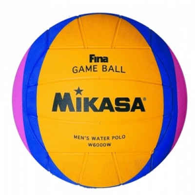 Мяч для водного поло профес. MIKASA W6000W FINA Approved, резина, разм. мужской, цв. желто-сине-розовый. Новая расцветка офиц. мяча FINA.