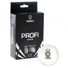 Мяч для настол. тенниса TORRES Profi 3*, арт.TT0012, диам. 40 мм, цвет белый, в упаковке 6 шт.