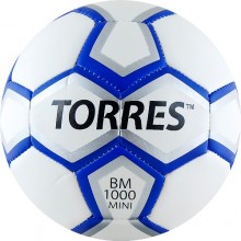 Мяч футб. сув. TORRES BM1000 Mini арт.F30071, р.1, д.15 см, ТПУ, маш. сш, бел-сине-черный