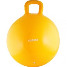 Мяч-попрыгун TORRES арт.AL100545, с ручкой, диам. 45 см, мяч для тренировок, эласт. ПВХ, макс. нагрузка до 200 кг, для люб. пов-тей, в комплекте с насосом, желтый цвет