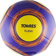 Мяч футб. TORRES Flash арт.F30315, р.5, 14 панели. TPU, 1 подкл. слой, машинная сшивка, фиолетово-желто-оранжевый