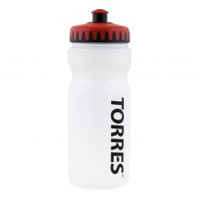 Бутылка для воды TORRES , арт. SS1027, 550 мл, гипоаллергенный пластик, мягкий и эргономичный корпус, безопасная непроливающаяся крышка, прозрачная, красно-черная крышка
